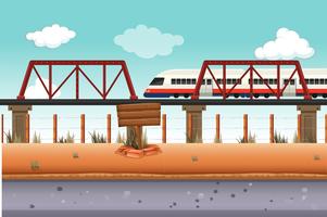 Tren a zona rural. vector