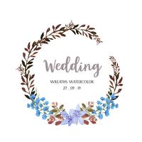 Guirnaldas de flores de acuarela pintadas a mano con borde de marco de texto, exuberante florales acuarelas aisladas sobre fondo blanco. Diseño de decoración para la tarjeta, guardar la fecha, tarjetas de invitación de boda, cartel, banner. vector