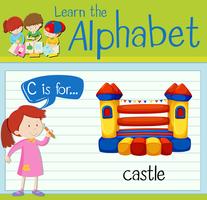 Flashcard letter C is for castle vector