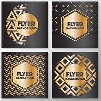 Gold banner background flyer style Design Template vector