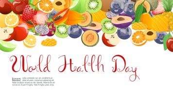 Recolección de frutas para el día mundial de la salud.