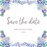 Watercolor florals with text frame border, lush flowers aquarelle hand painted isolated on white background. Design flowers decor for card, save the date, wedding invitation cards, poster, banner. vector