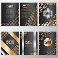 Gold banner background flyer style Design Template vector