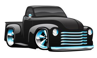 Hot Rod Pickup Truck Cartoon Vector Illustration