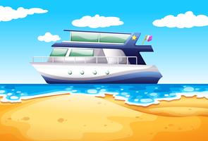 Beach and boat vector