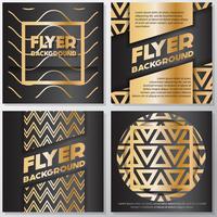 Gold banner background flyer style Design Template vector