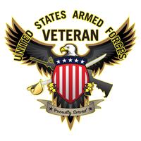 United States Armed Forces Veteran Proudly Served Bald Eagle Vector Illustration