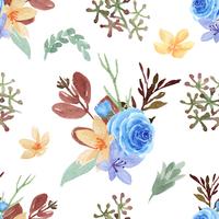 Modele la materia textil enorme floral inconsútil del vintage del estilo de la acuarela, acuarela de las flores aislada en el fondo blanco. Diseño de flores decoración para tarjeta, guardar la fecha, tarjetas de invitación de boda, cartel, banner. vector