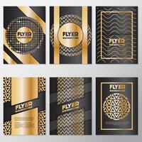 Gold banner background flyer style Design Template vector