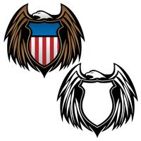 Águila patriótica con escudo emblema vector de imagen