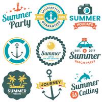 Verano Retro Vector Logo para banner