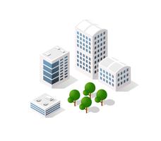 Isometric vector illustration of a modern city