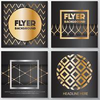 Gold banner background flyer style Design Template vector