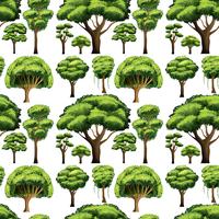 Seamless background design with different types of trees vector