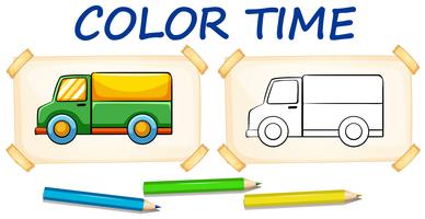 Coloring template for lorry truck vector