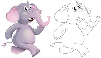 Doodle animal para elefante.