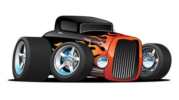 Ilustración de vector de dibujos animados de hot rod clásico coupe coche personalizado