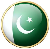 Bandera de Pakistán en marco redondo vector