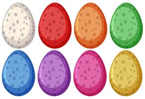 Set of colourful dinosaur egg vector