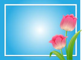 Frame template with pink tulip vector