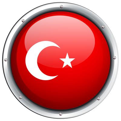 Turkey flag on round frame