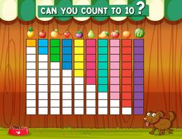 Counting to ten with different fruits vector