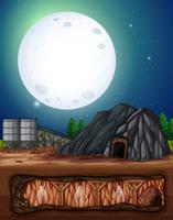 Una mina de noche de luna llena vector