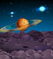Background scene with planets in galaxy vector