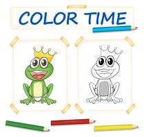 Coloring template with frog prince vector