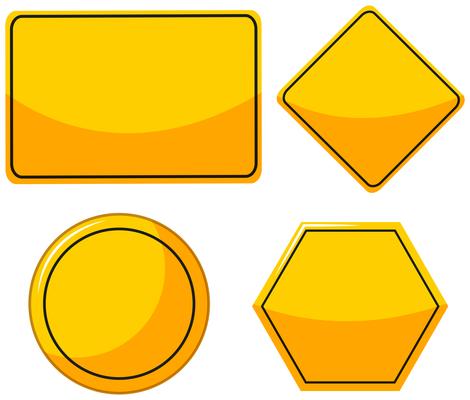 Different designs for yellow signs