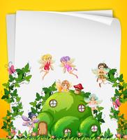 Fairy at the hill house template vector