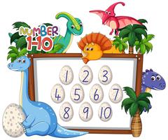 Math counting number dinosaur theme vector