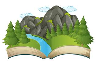 Open book nature theme vector