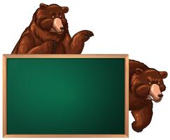 Board template with two bears vector