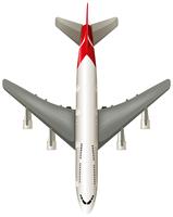 Aerial view of airplane on white background vector