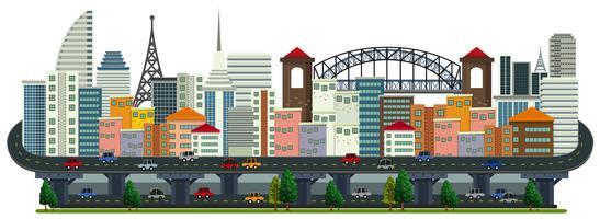 A Panorama of Big City Landscape vector