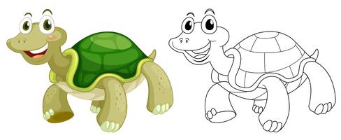 Animal outline for cute turtle vector