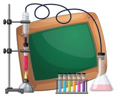 Board template with science equipments vector
