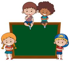 Chalkboard and children banner vector