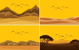 A set of deset sunset vector