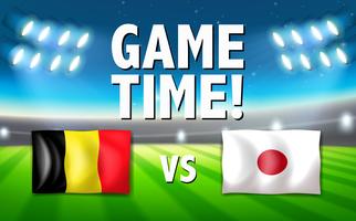 Tiempo de juego Bélgica vs Japón vector