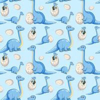 Blue dinosaur seamless background vector