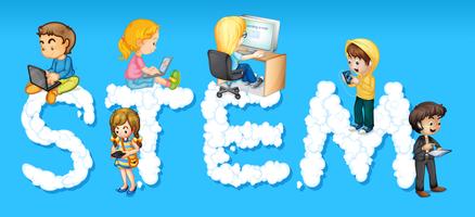 Children and word stem vector