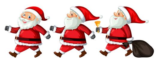 A set of santa claus with different action vector