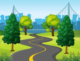 Wavy road in the city park vector