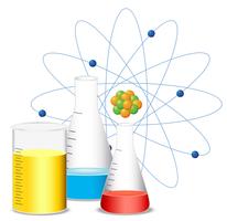 Beakers filled with colorful liquid vector
