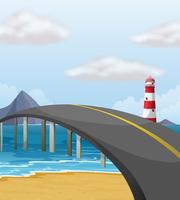 Scene with bridge over the ocean vector