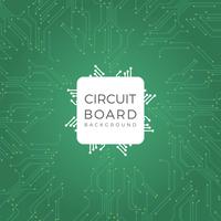 Flat Modern Green Circuit Board Vector Illustration