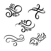 Set of Elegant vintage divider, swirl, or corner flourishes vector