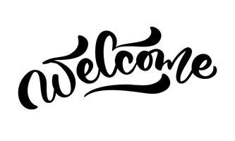 Hand drawn calligraphy lettering text Welcome vector